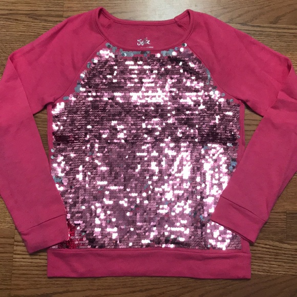 Justice pink flip sequined sweatshirt - Picture 1 of 6
